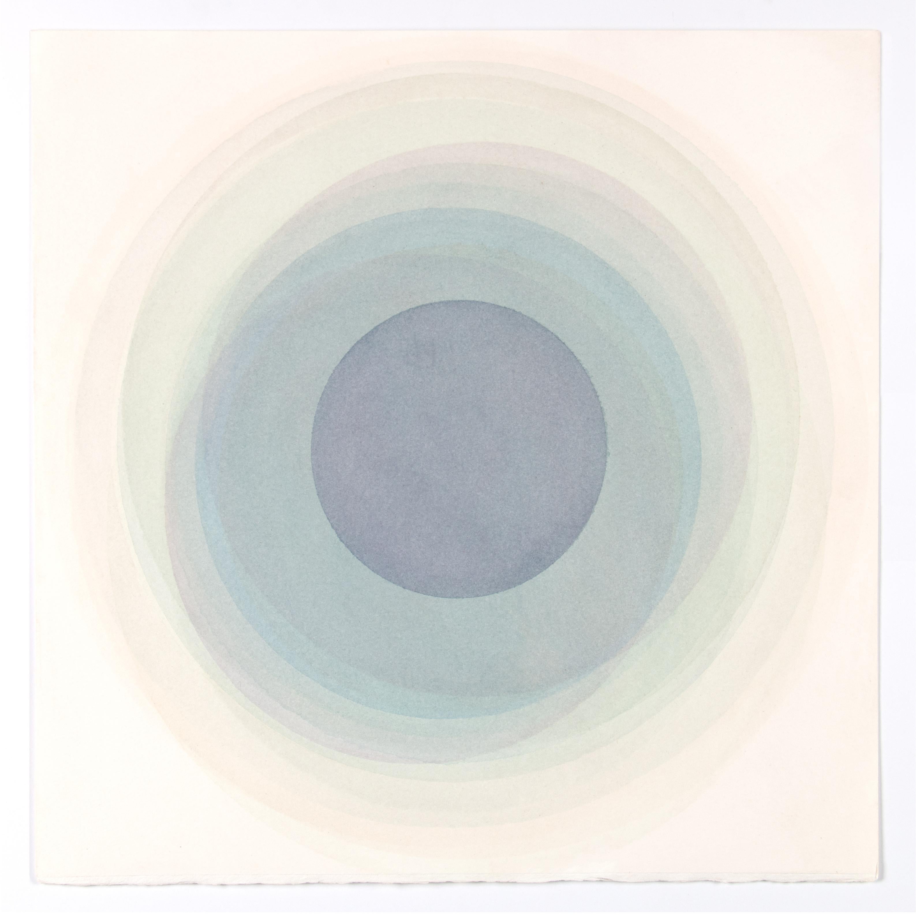 Evan Venegas Abstract Drawing - Coaxist MA2219 - Soft pastel color abstract geometric circle watercolor on paper