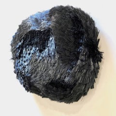 Swept 1- black 3D organic feel contemporary abstract mural sculpture