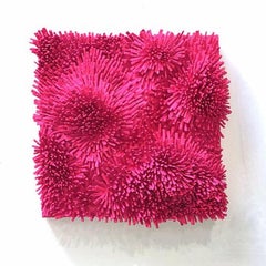 Pink Burst- 3D organic feel contemporary abstract mural sculpture