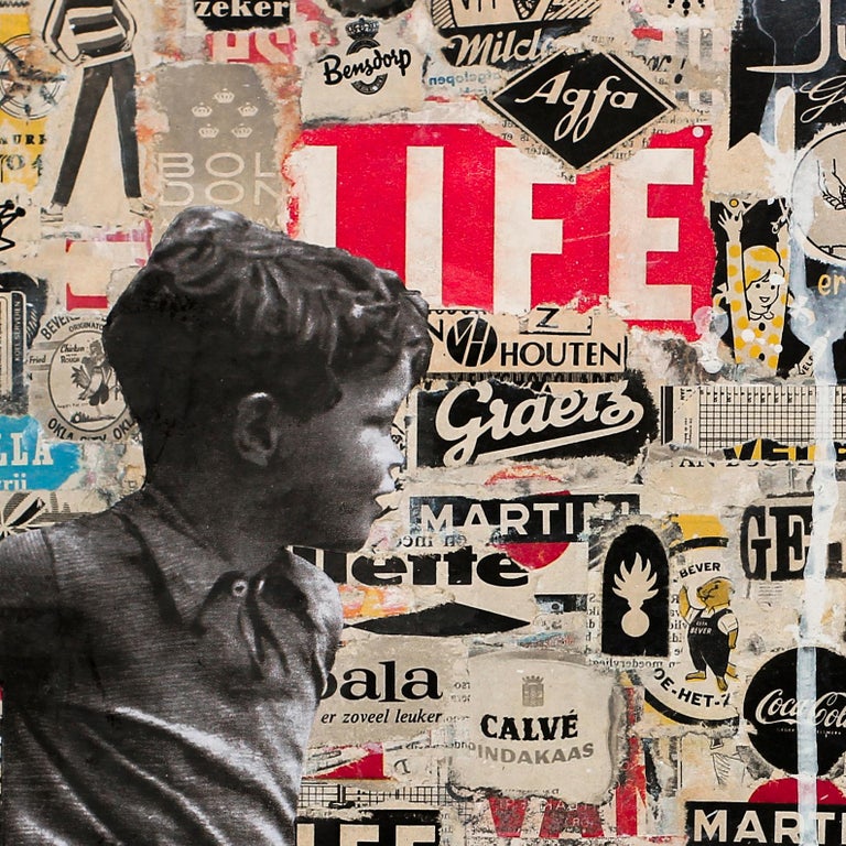 Deb Waterman Target street art urban landscape with boy and vintage