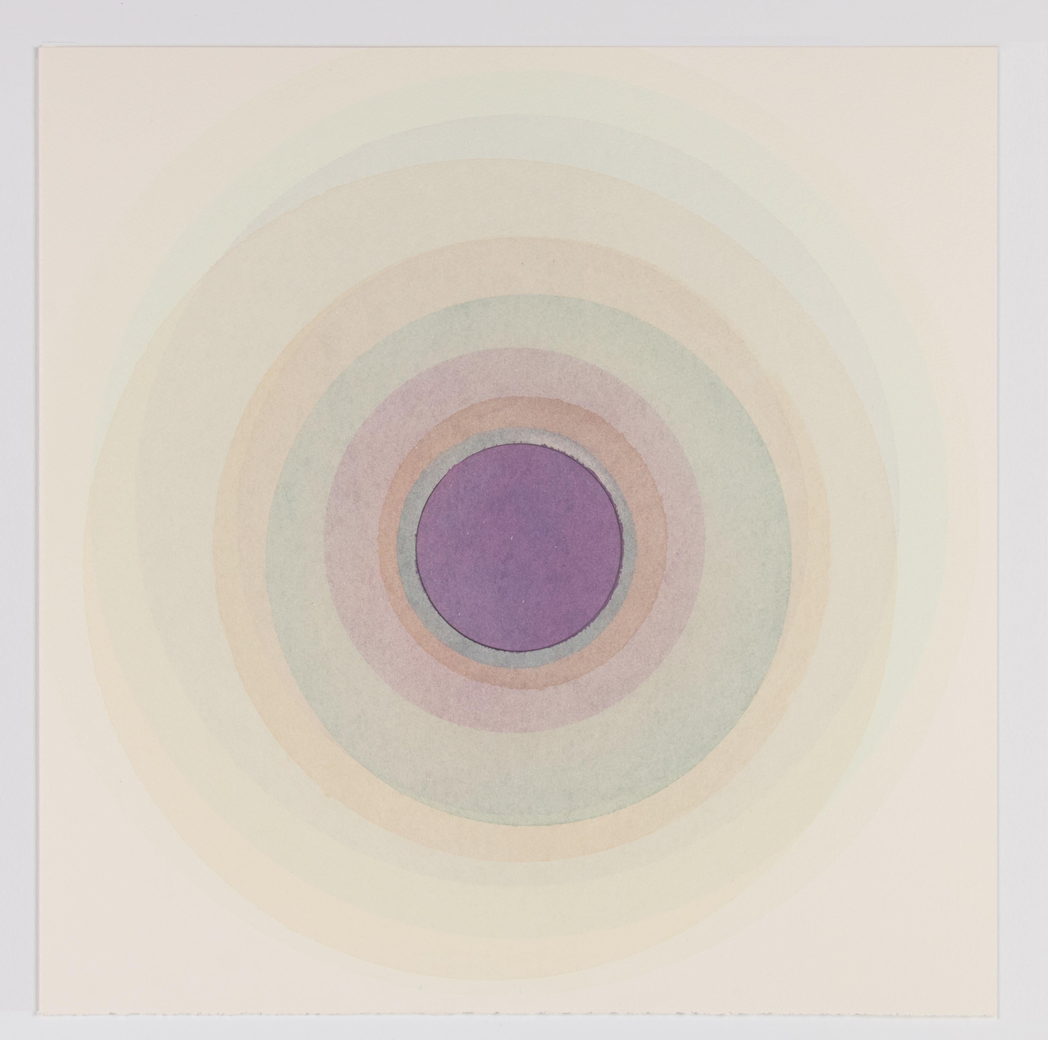 Evan Venegas Abstract Drawing – Coaxist 10419 – abstraktes geometrisches Aquarell auf Papier in weichem Pastellfarben