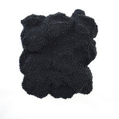 Black Field- scultura murale astratta contemporanea 3D dal sapore organico