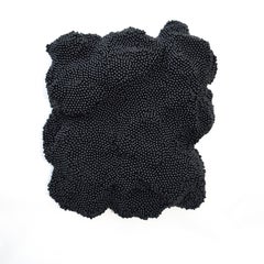 Black Field- 3D organic feel contemporary abstract textural mural sculpture