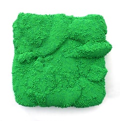 Green Shift- 3D organic feel contemporary abstract textural mural sculpture