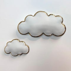 	Happy Days, 2 gold rim porcelain clouds, 1 Large and 1 small.