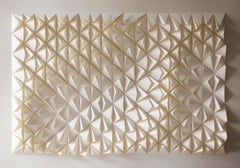 U 138 - white abstract geometric minimalist 3D composition with folded paper 