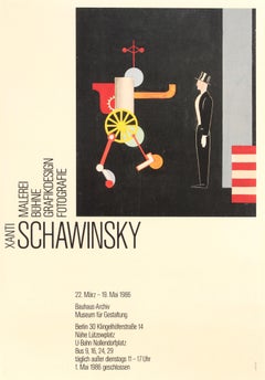 Original Vintage Bauhaus Berlin Exhibition Poster Tap Dancer vs Quilting Machine