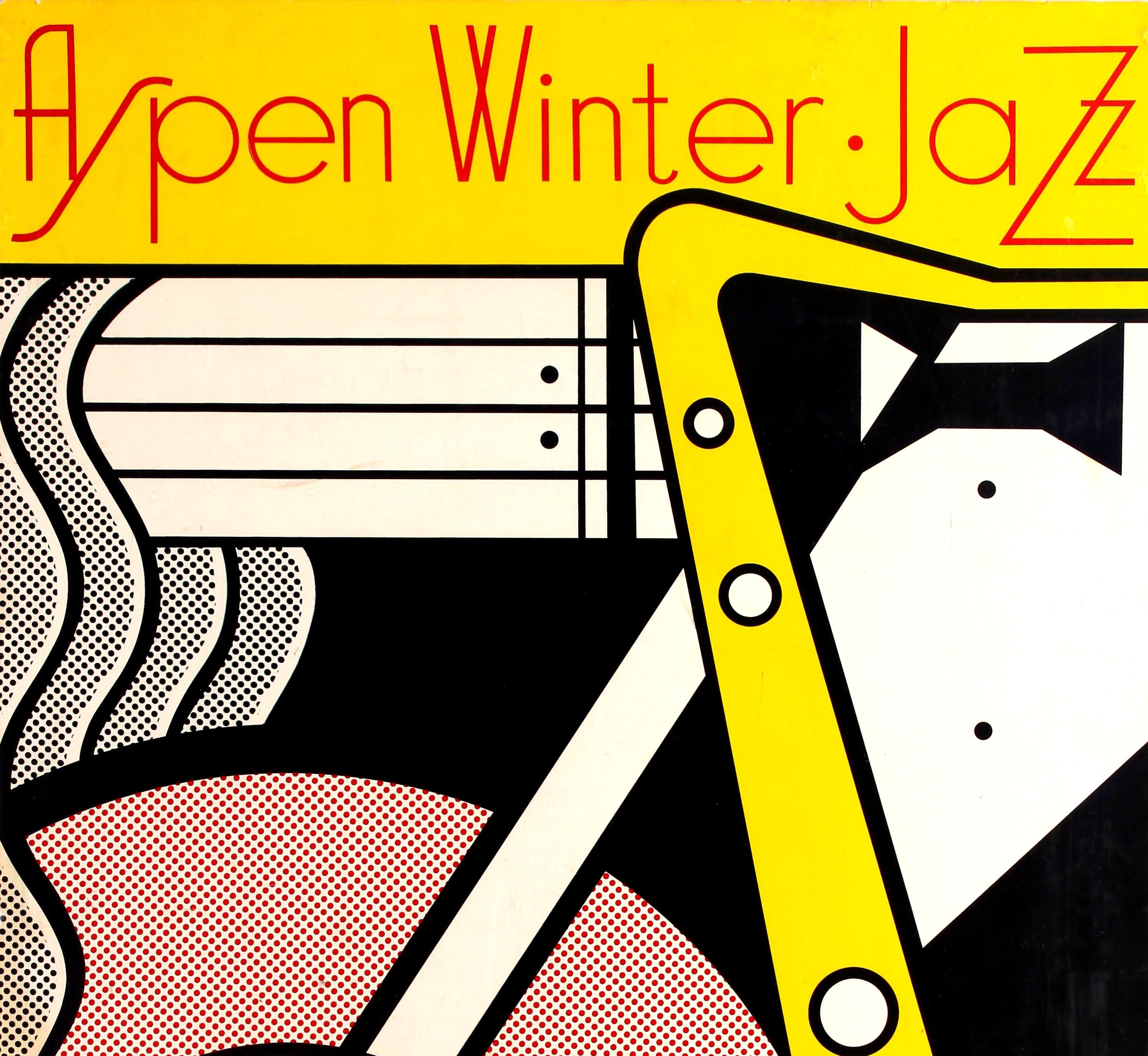 Original Vintage Pop Art Music Poster For The Aspen Winter Jazz Festival In 1967 - Print by Roy Lichtenstein
