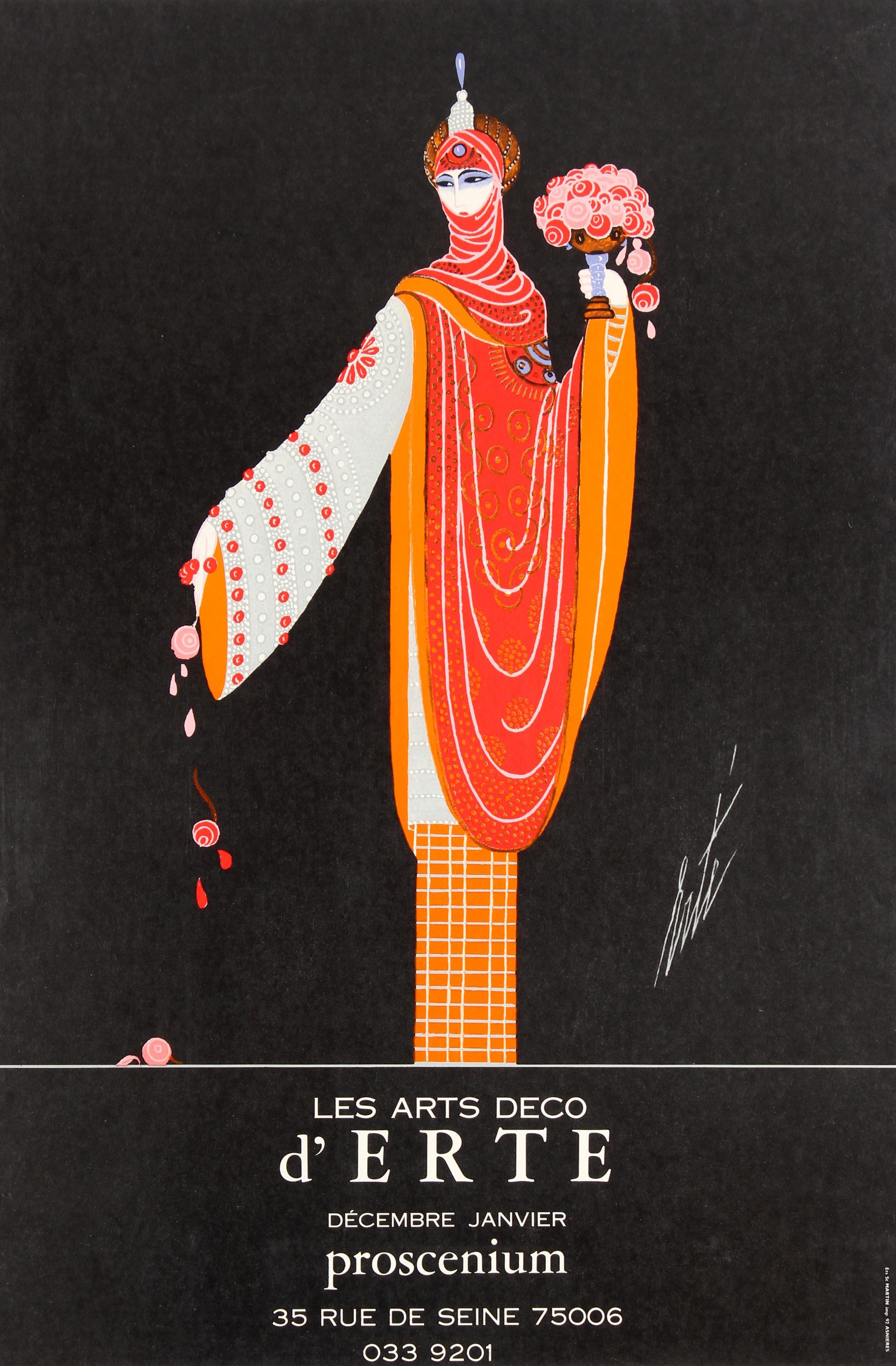 Erté Print - Original Vintage Decorative Art Deco Style Poster For Erte Exhibition Proscenium