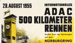 Original Vintage ADAC 500Km Nurburgring Car Racing Poster German Automobile Club