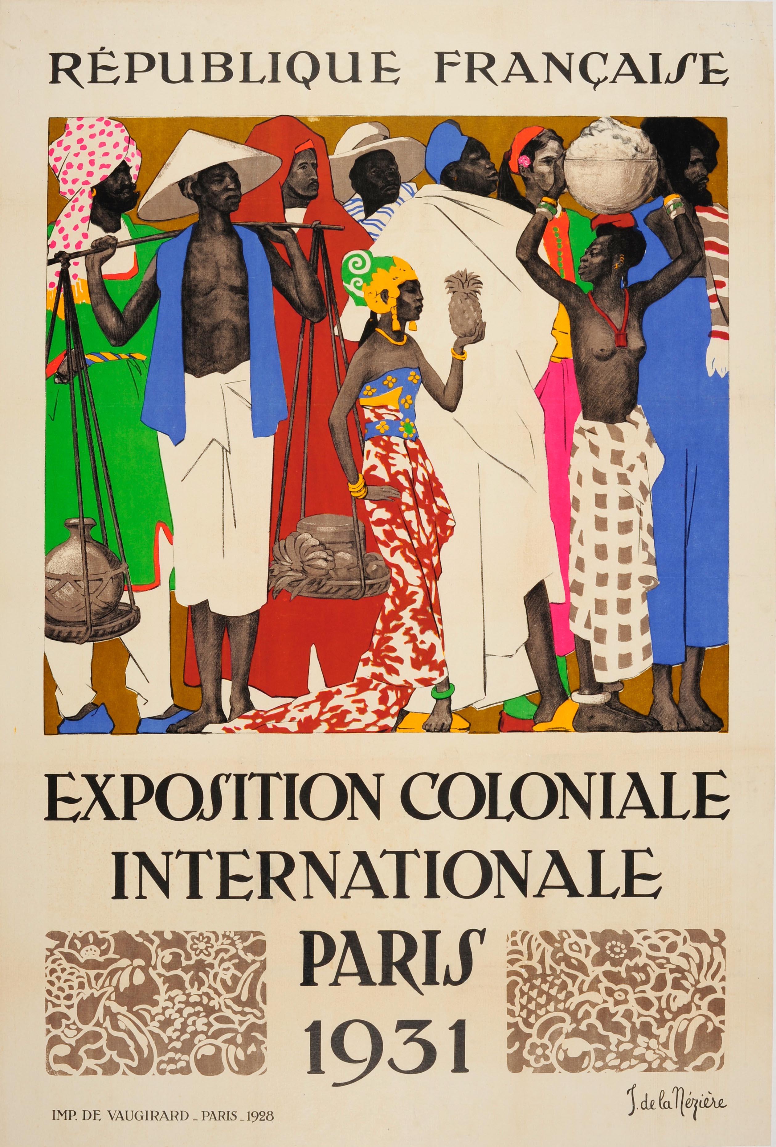 Joseph de la Neziere Print - Original Vintage Exhibition Poster 1931 International Colonial Exposition Paris