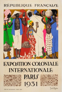 Original Vintage Exhibition Poster 1931 International Colonial Exposition Paris