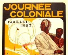 Original Vintage Journee Coloniale Poster Colonial Day Ft African Mother & Child