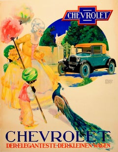 Original Vintage Chevrolet Classic Car Advertising Poster Most Elegant Small Car