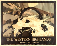Original Vintage Railway Poster The Western Highlands In Scotland Travel By LNER