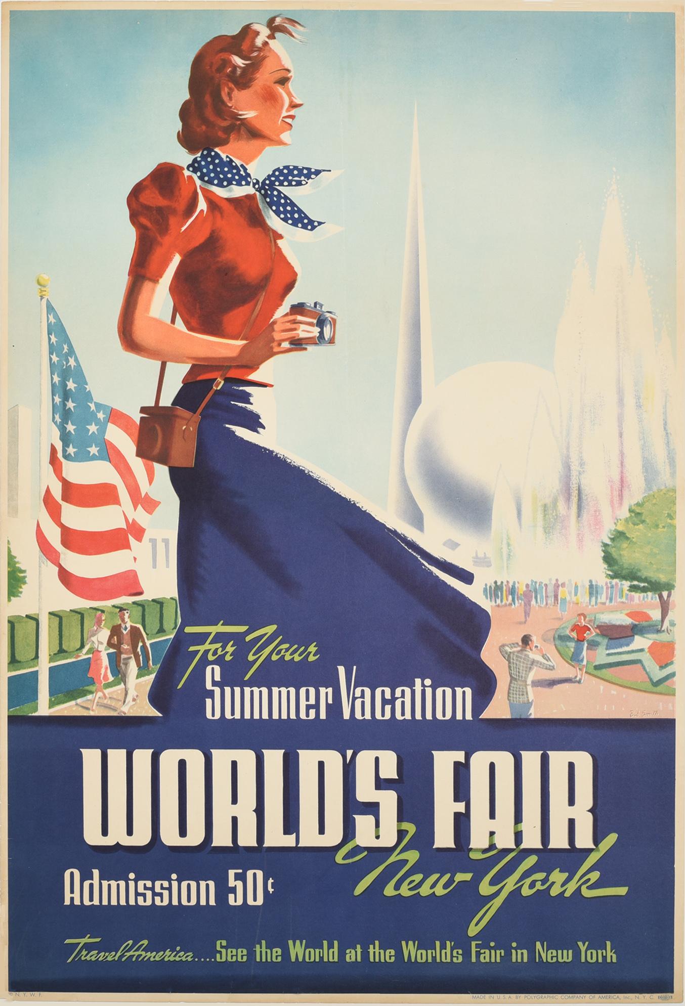 Unknown Print - Original Vintage Travel Poster See The World's Fair New York Summer Vacation