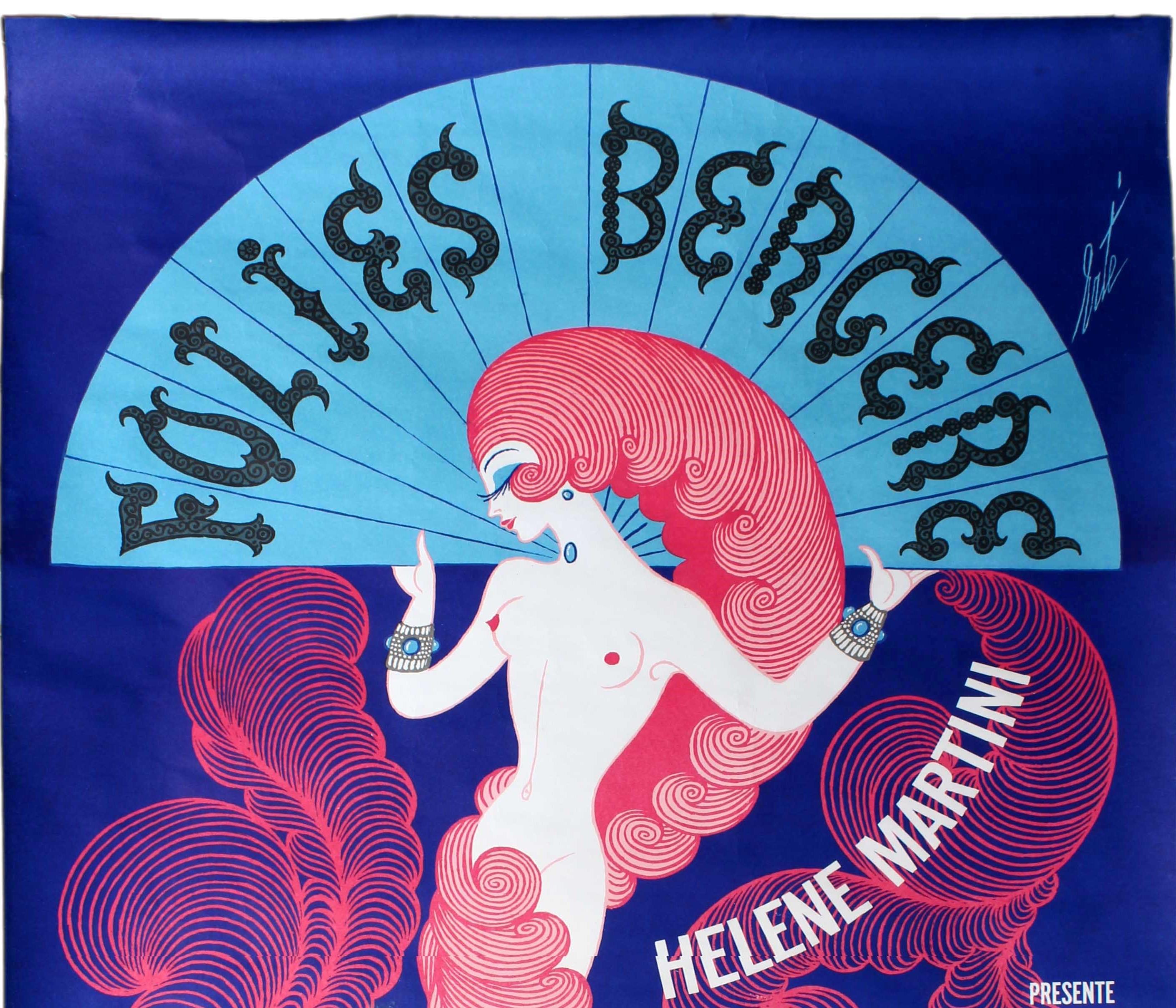 Original Vintage Folies Bergere Poster By Erte Helene Martini Cabaret Show Paris - Print by Erté