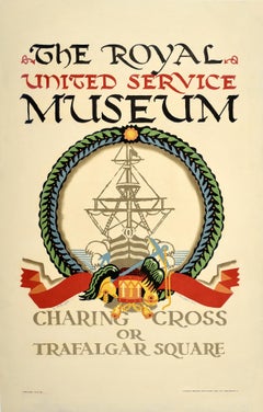 Original Vintage London Transport Poster The Royal United Service Museum Kauffer