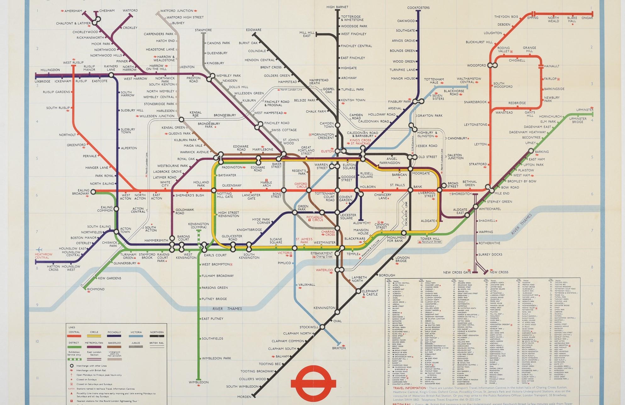 Original Vintage The London Underground Poster London Transport Tube Map Railway - Print by Paul E. Garbutt