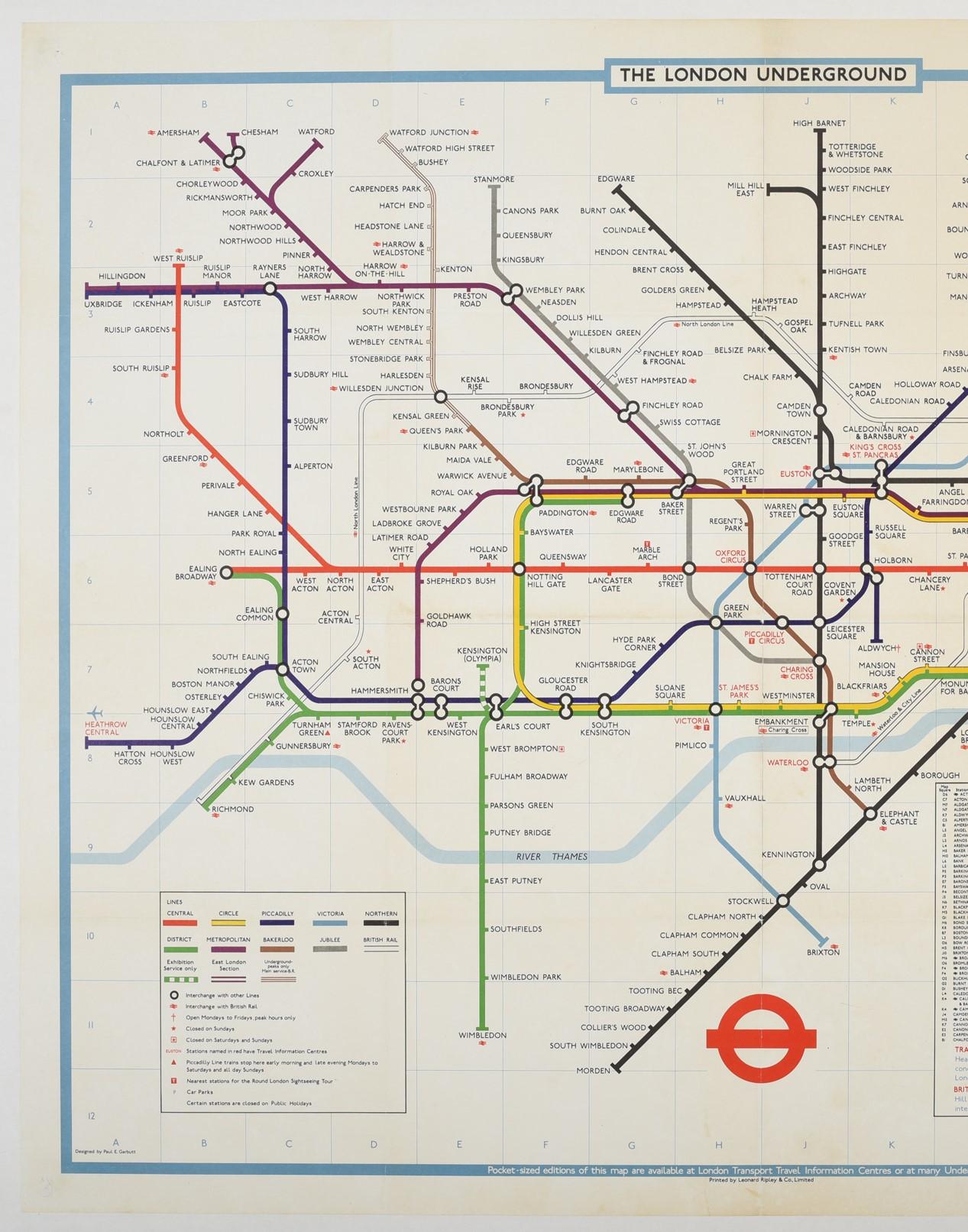 vintage tube map