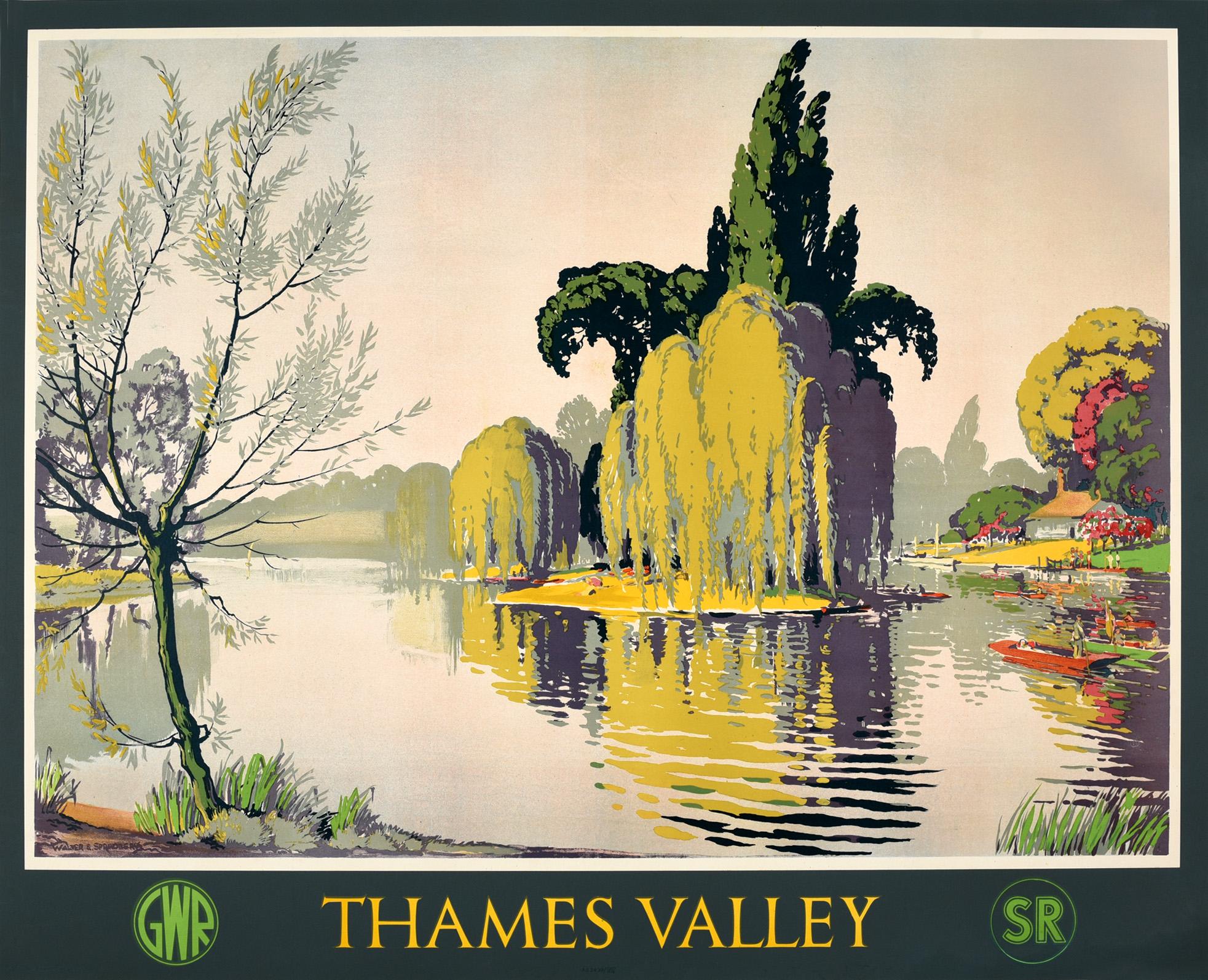 Walter E. Spradbery Print - Original Vintage Great Western And Southern Railway Poster Thames Valley GWR SR