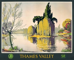 Original Vintage Great Western And Southern Railway Poster Thames Valley GWR SR