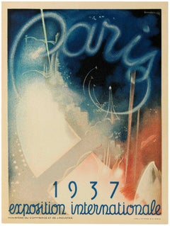 Original Vintage Poster World's Fair Paris 1937 Exposition Internationale France