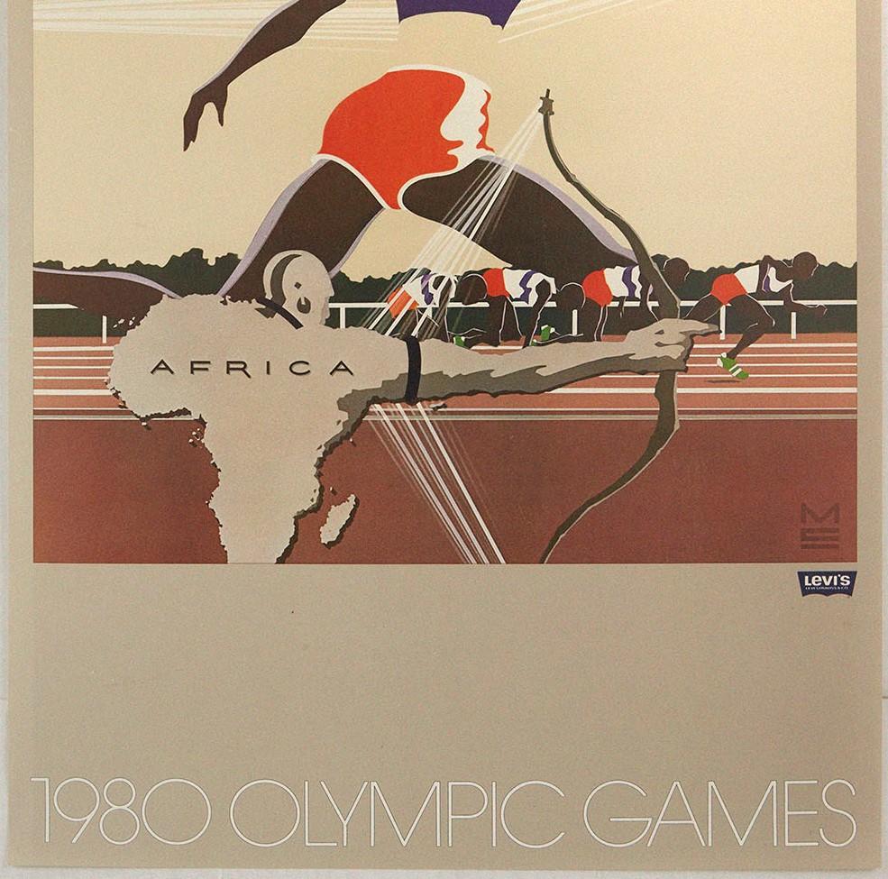 Set Of 6 Original Vintage Posters 1980 Moscow Olympic Games Levi's Sport Design 5