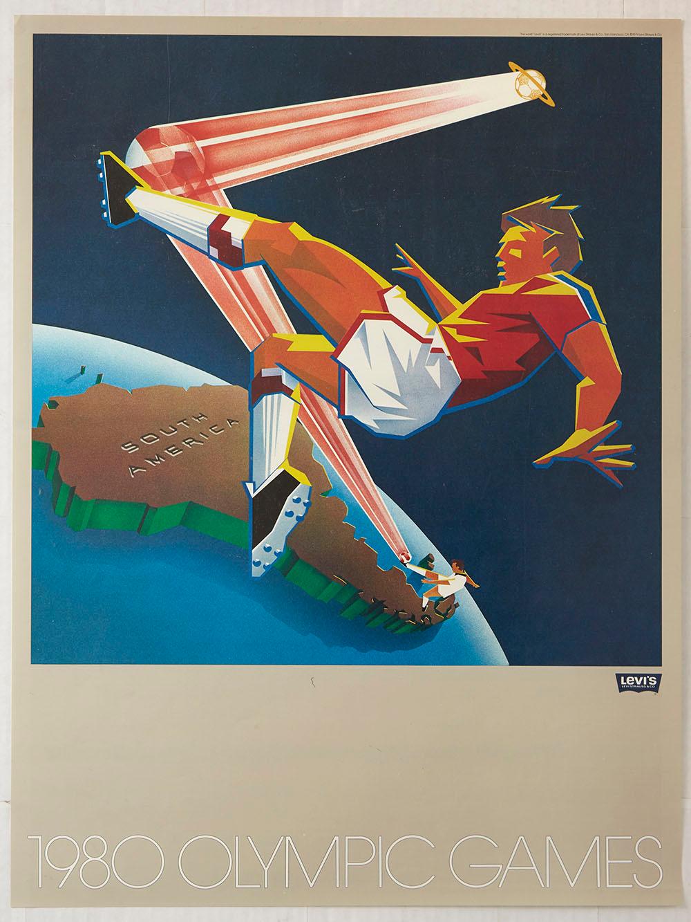 Set Of 6 Original Vintage Posters 1980 Moscow Olympic Games Levi's Sport Design 6