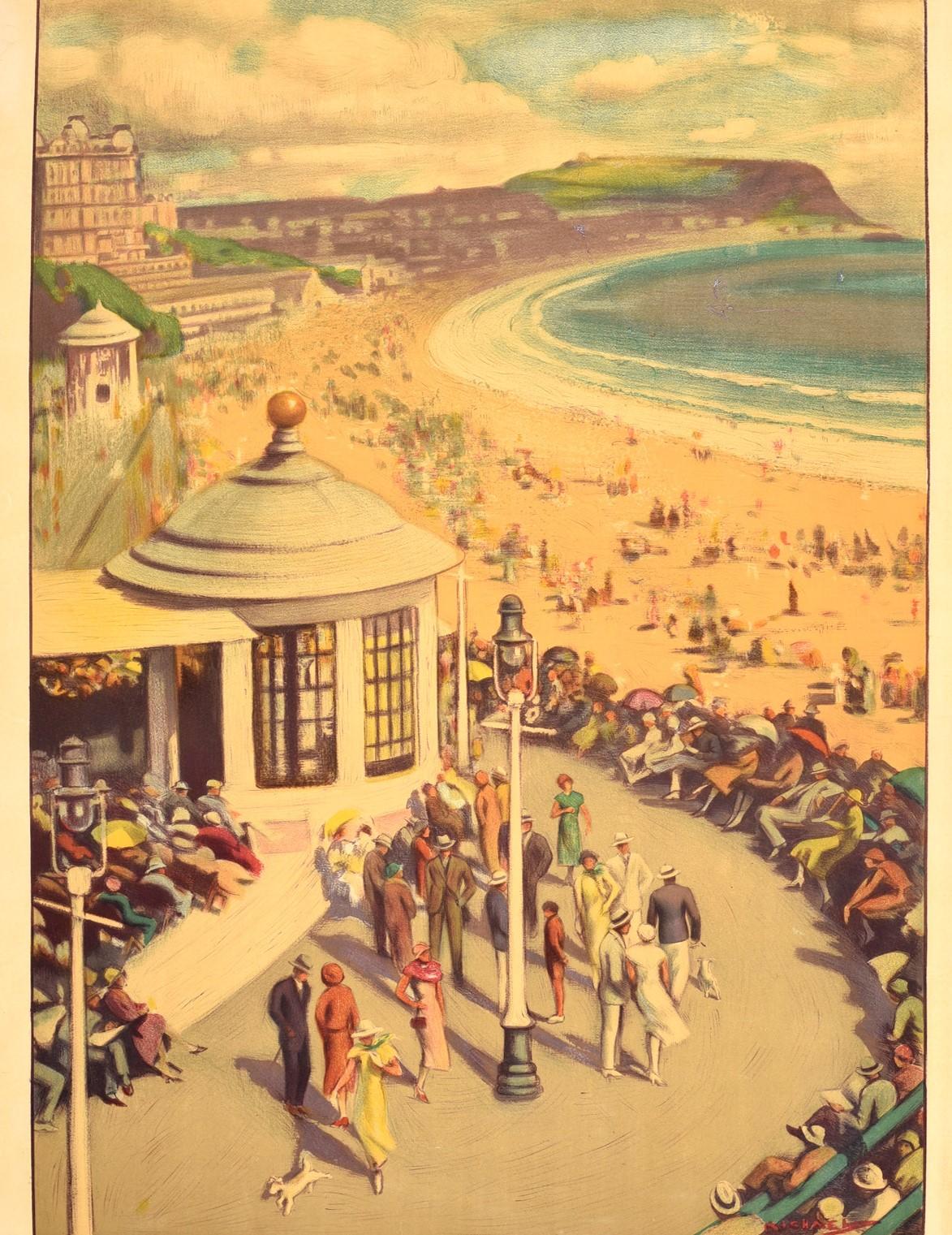 Original Vintage Travel Poster Scarborough London & North Eastern Railway LNER - Print by Arthur C. Michael
