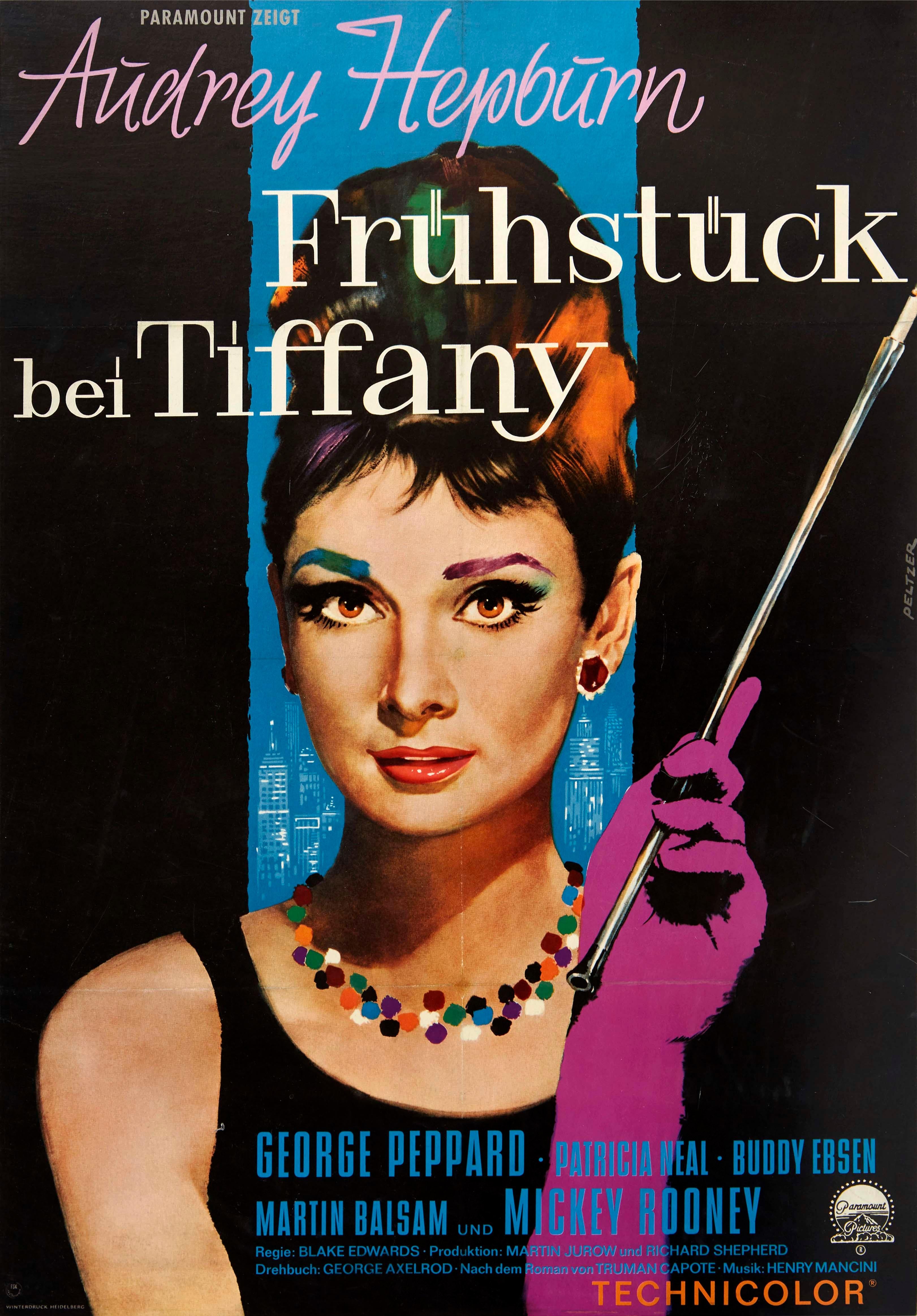 Lutz Peltzer Print - Original Vintage Movie Poster Audrey Hepburn Breakfast At Tiffany's New York