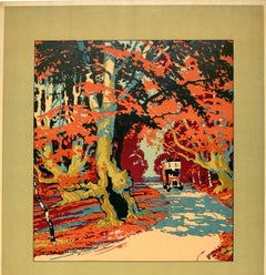 Original Vintage Poster London Transport Burnham Beeches Motor Bus Woodland Poem