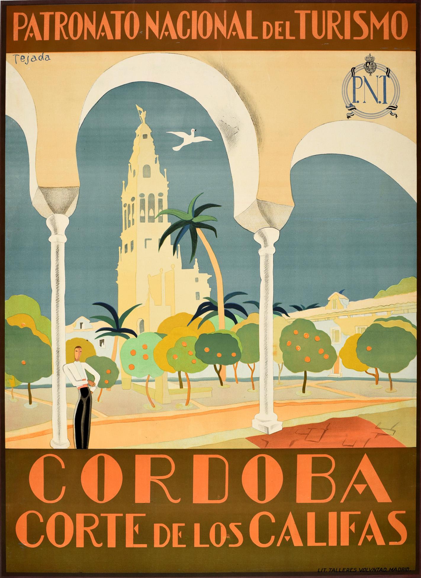 Tejada Print - Original Vintage Travel Poster Cordoba Corte De Los Califas Court Of The Caliphs