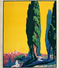 Original Vintage Poster Stamboul Music Theatre Drama Play Istanbul Turkey Design