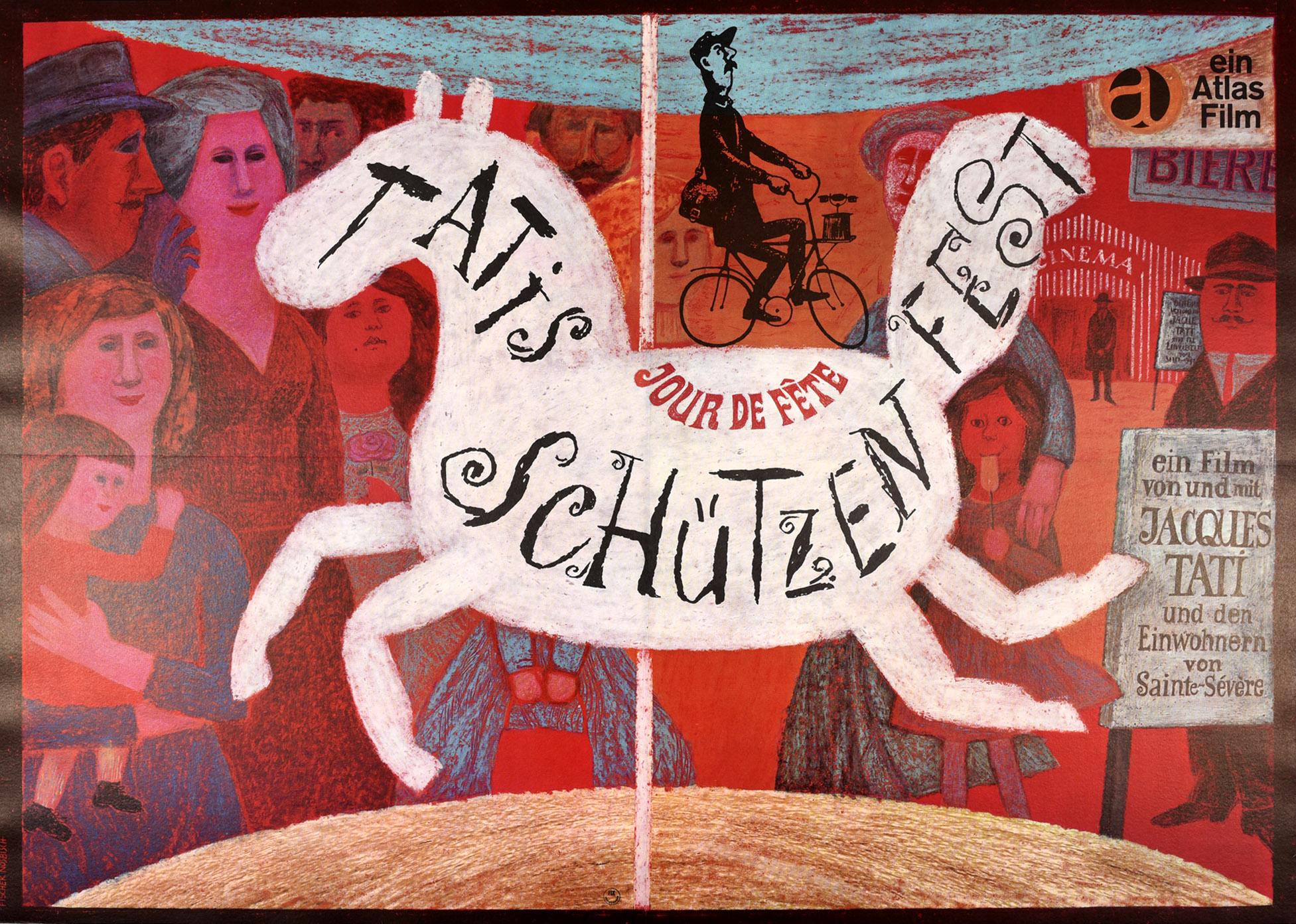 Dorothea Fischer-Nosbisch Print - Original Vintage Film Poster Jacques Tati Jour De Fete Schutzenfest Fun Fair Art