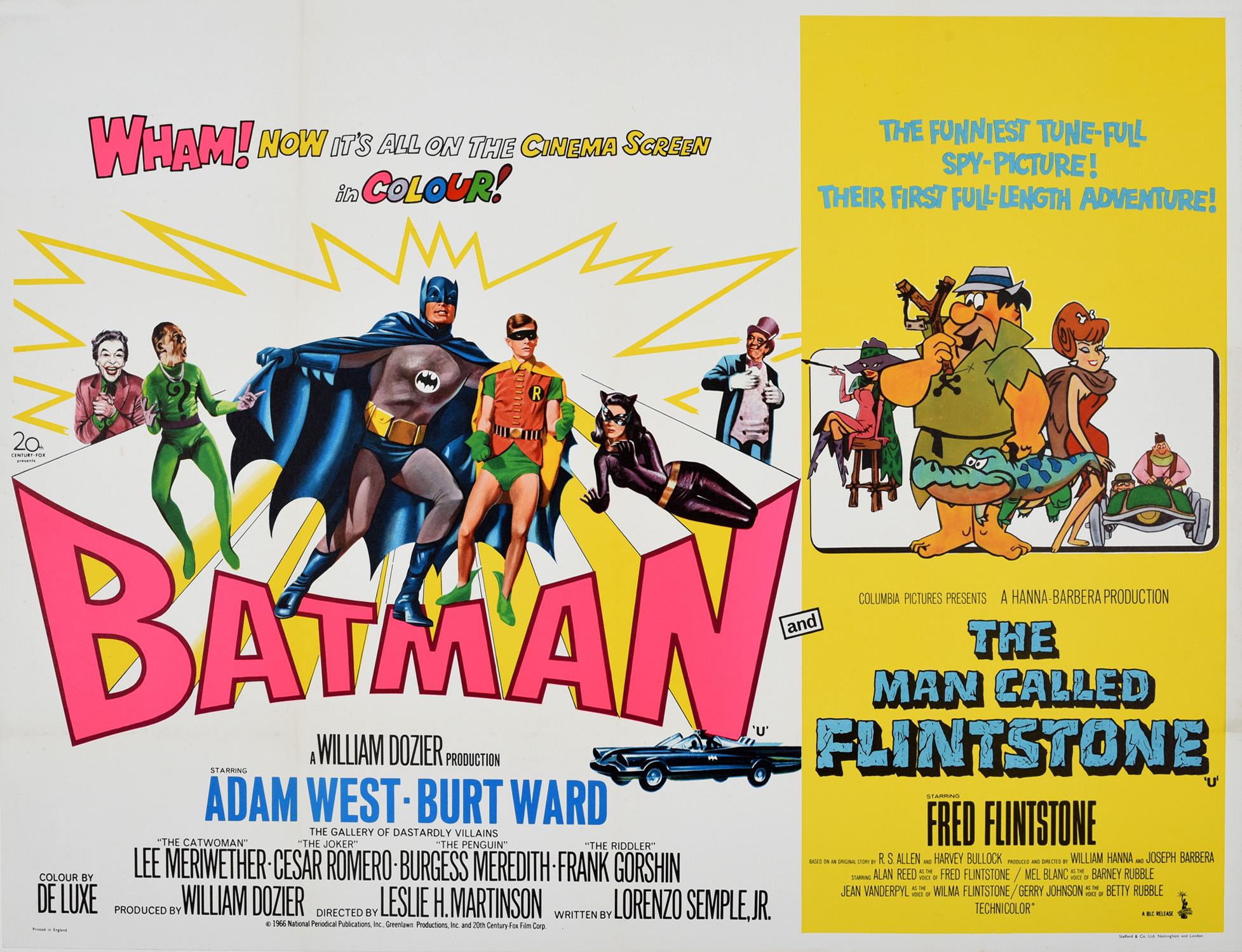 Tom Chantrell Print - Original Vintage Film Poster Batman The Man Called Flintstone Cartoon Movie Quad