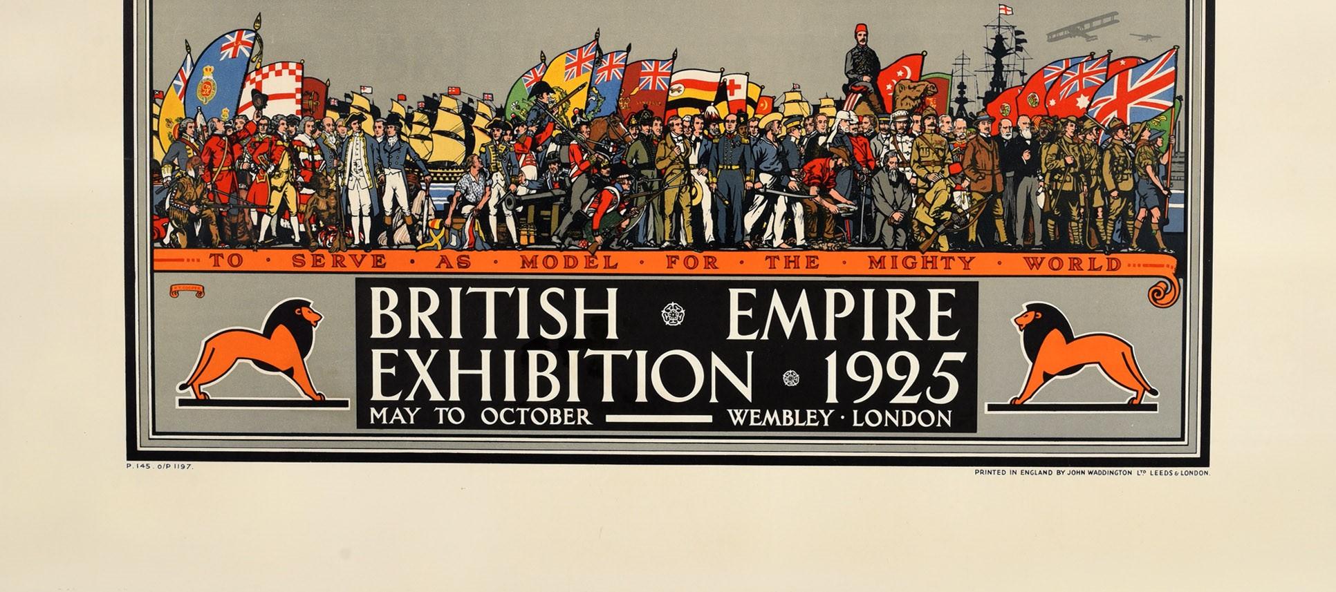 Original Vintage Poster British Empire Exhibition 1925 Wembley London World Tour - Beige Print by R. T. Cooper