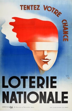 Original Vintage-Poster:: Loterie Nationale:: Glücksbringer:: National Lottery:: Frankreich