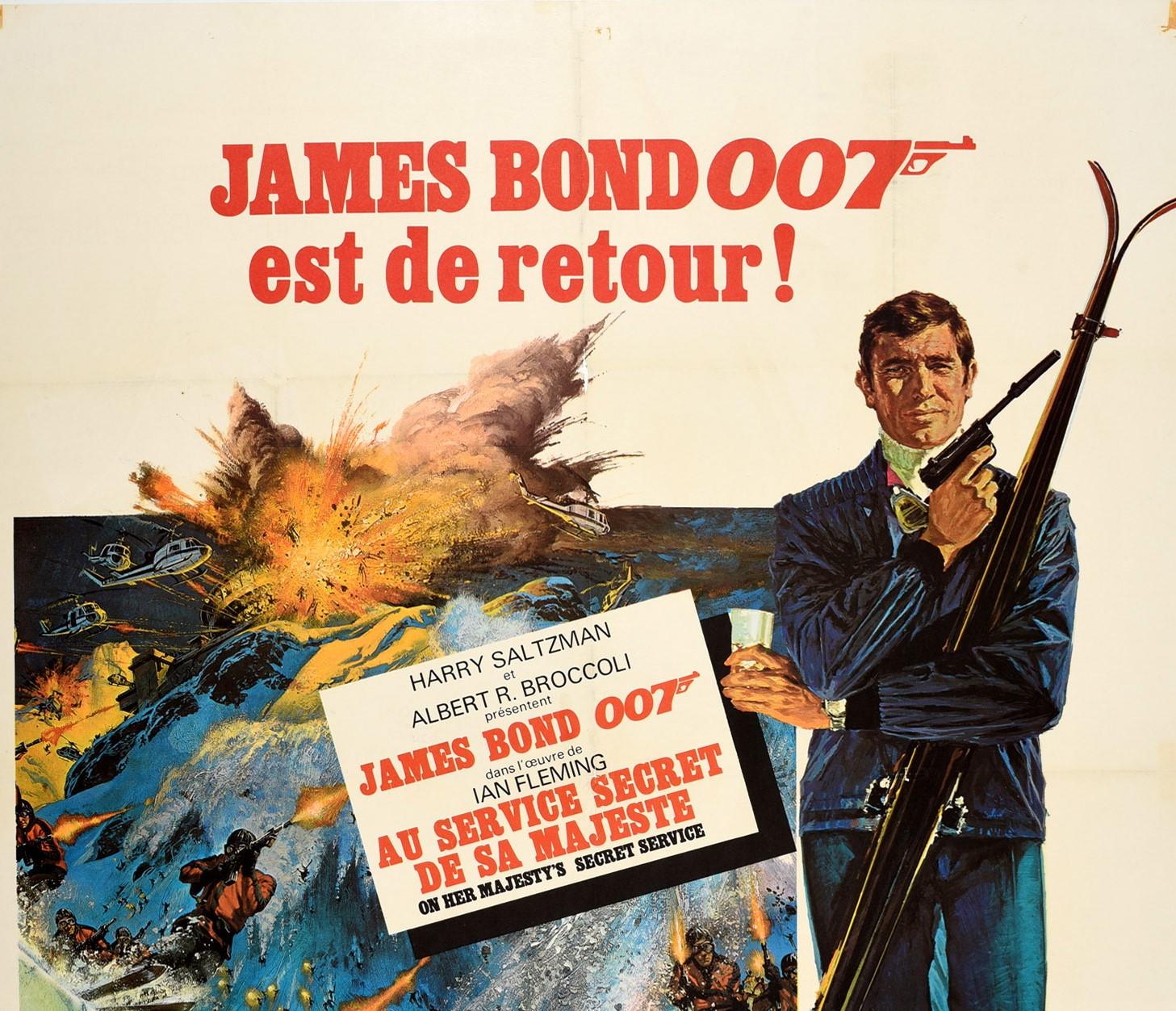 Original Vintage Film Poster James Bond On Her Majesty's Secret Service 007 Skis - Print by Yves Thos / Robert E. McGinnis