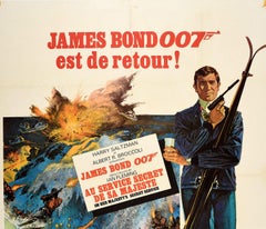 Original Vintage Film Poster James Bond On Her Majesty's Secret Service 007 Skis