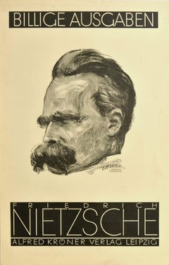 Original Vintage Poster Friedrich Nietzsche Book Editions Art Deco Alfred Kroner