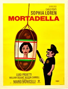 Original Vintage Movie Poster Sophia Loren Mortadella Lady Liberty Comedy Film