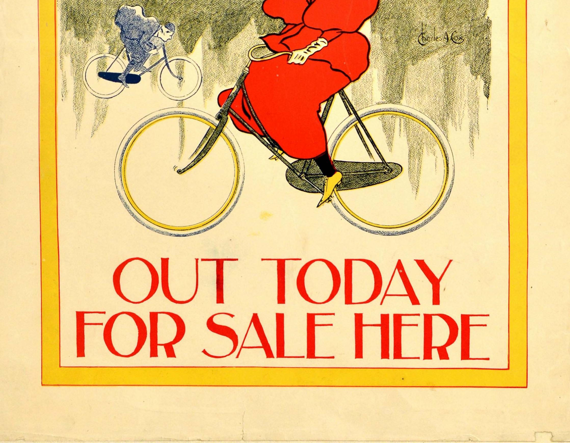 Antikes Poster mit Bezügen, The Cycling Authority Of America Magazine, Kunst (Art nouveau), Print, von Charles A. Cox