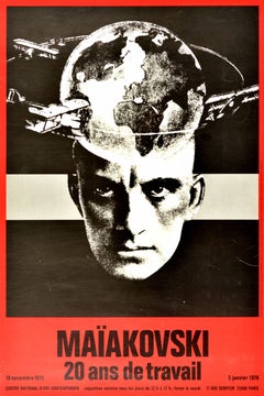 Original Vintage Poster Mayakovsky Exhibition Paris Constructivist Photo Design