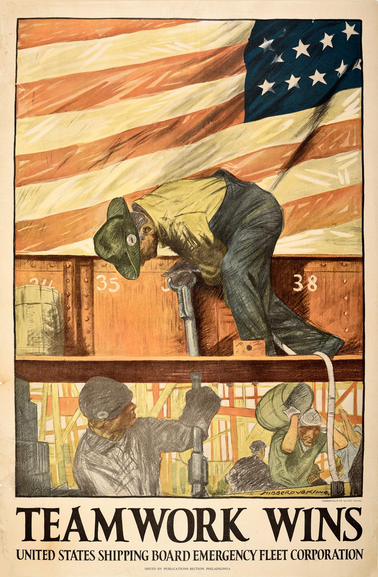 Teamwork Wins NEW Vintage WWI War Army Art Print  POSTER 