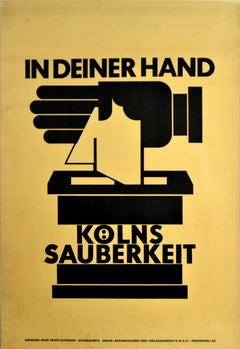 Póster Vintage Original La Limpieza En Tu Mano Higiene Bauhaus Diseño Gráfico