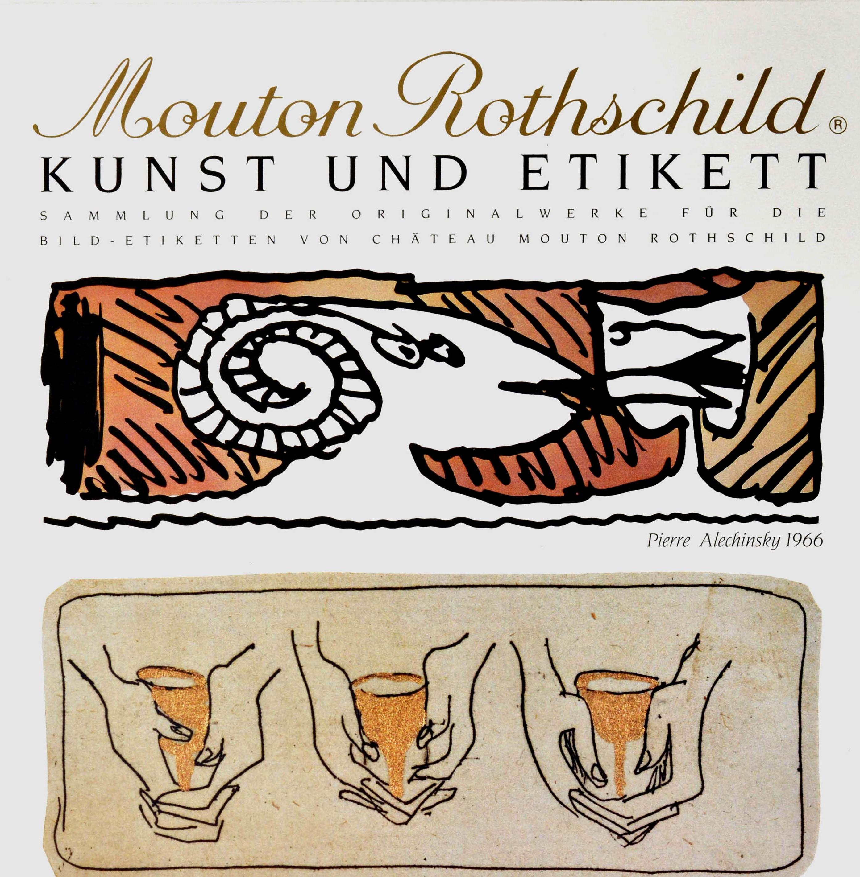 Mouton Rothschild Wine Label Art Exhibition Poster Alechinsky Moore Baselitz - Print by Pierre Alechinsky, Henry Moore, Georg Baselitz