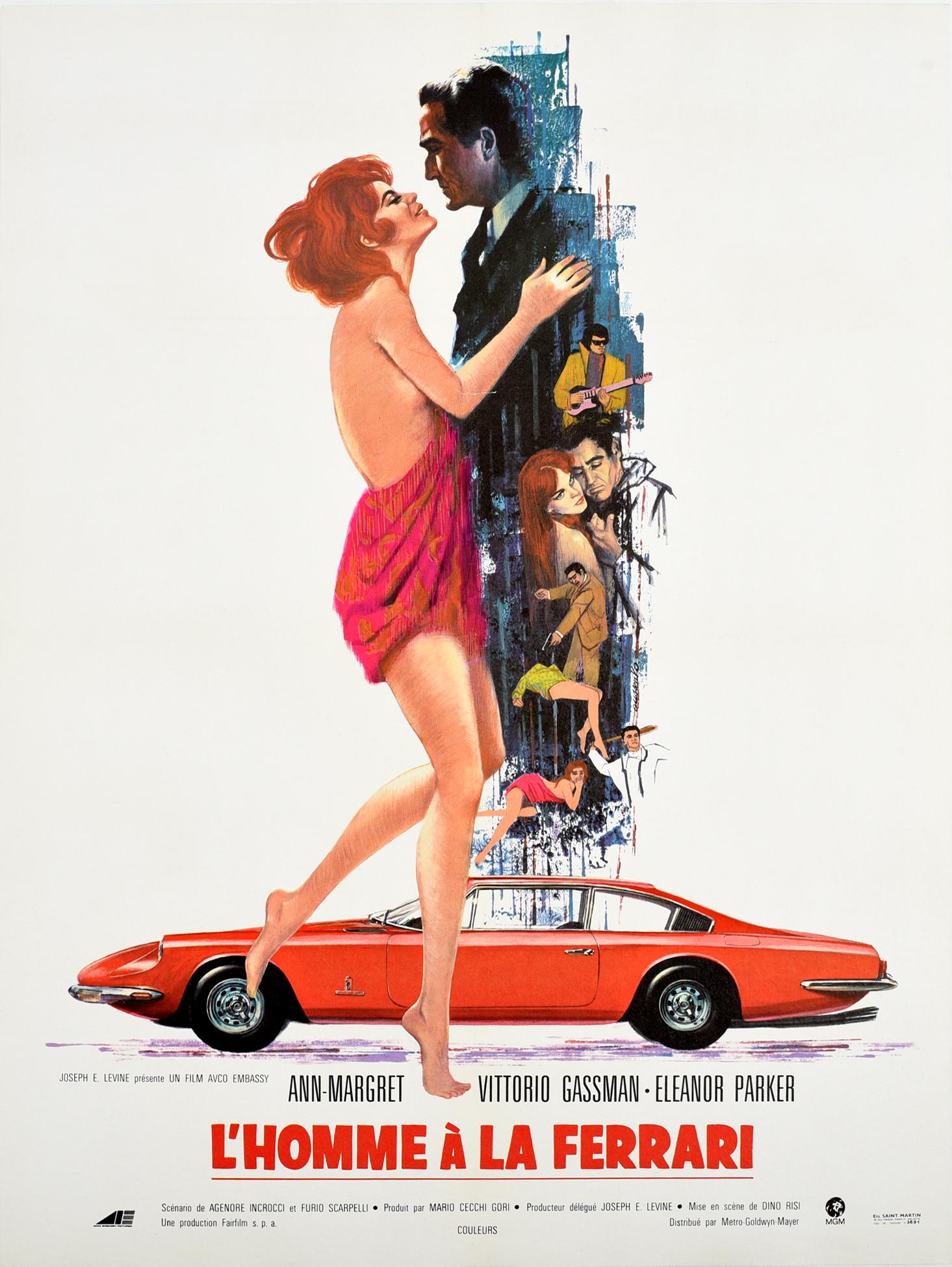 Bussenko Print - Original Vintage Film Poster For L'Homme A La Ferrari The Tiger And The Pussycat