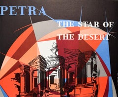 Original Vintage Travel Poster Petra The Star Of The Desert Jordan The Holy Land