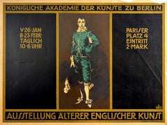 Original Antique Poster Early English Art Exhibition Kunst Royal Academy Berlin